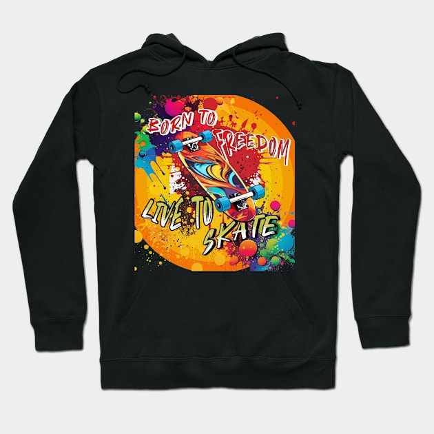 Born to Freedom- Live to Skate Hoodie by USAPHILLYDESIGNERS